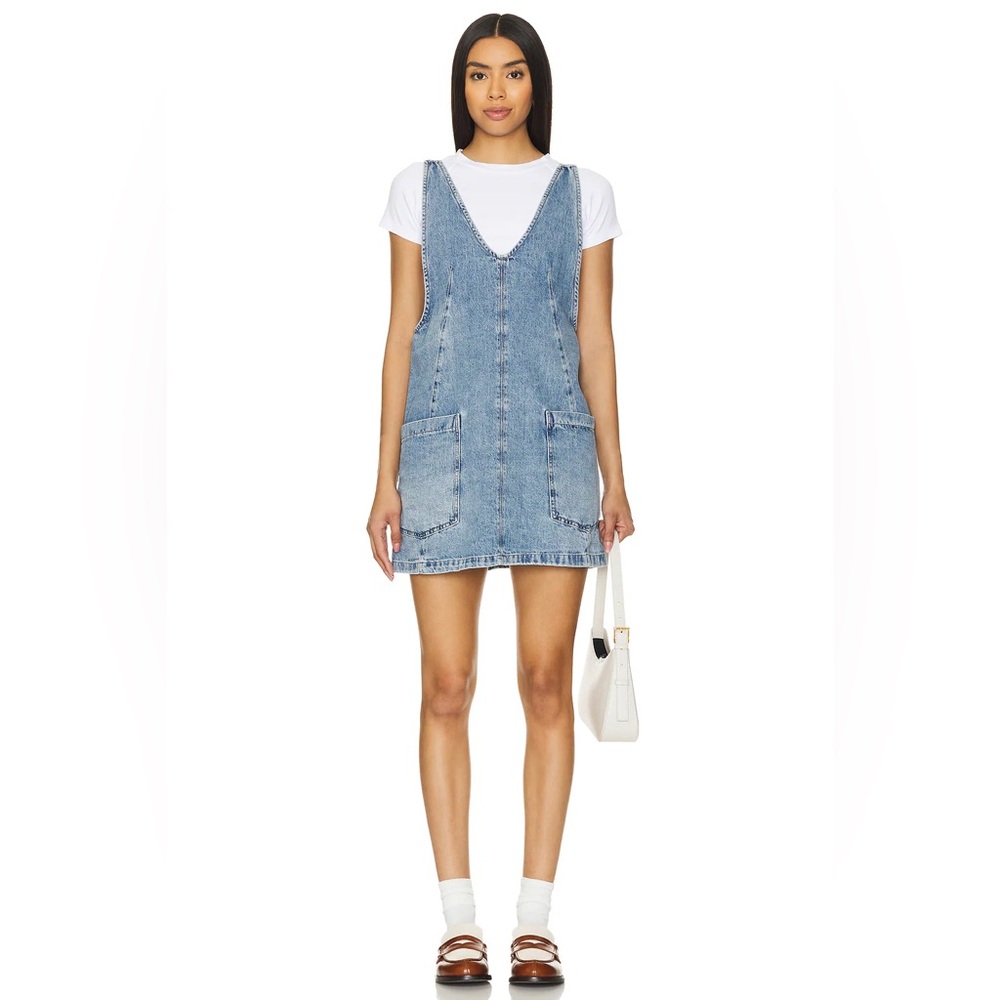 We the Free (Free People) NWOT High Roller Skirtall - Follow Your Heart Wash